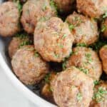 Oven Baked Meatballs on a white plate