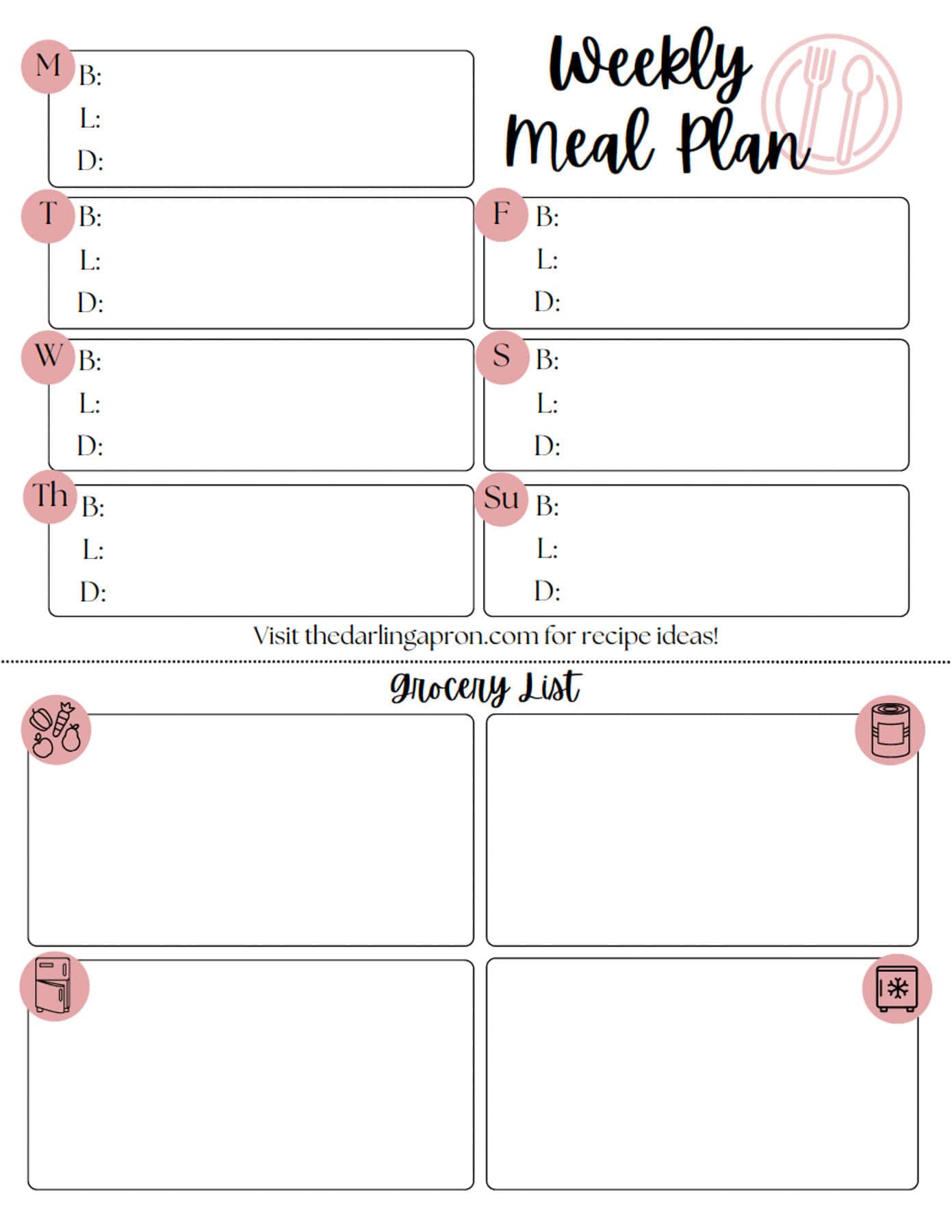 Weekly Meal Plan Printable