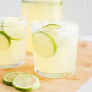Featured image of homemade limeade on ice.