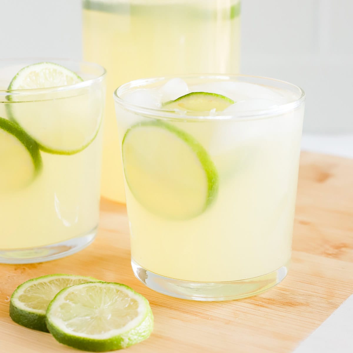 Featured image of homemade limeade on ice.
