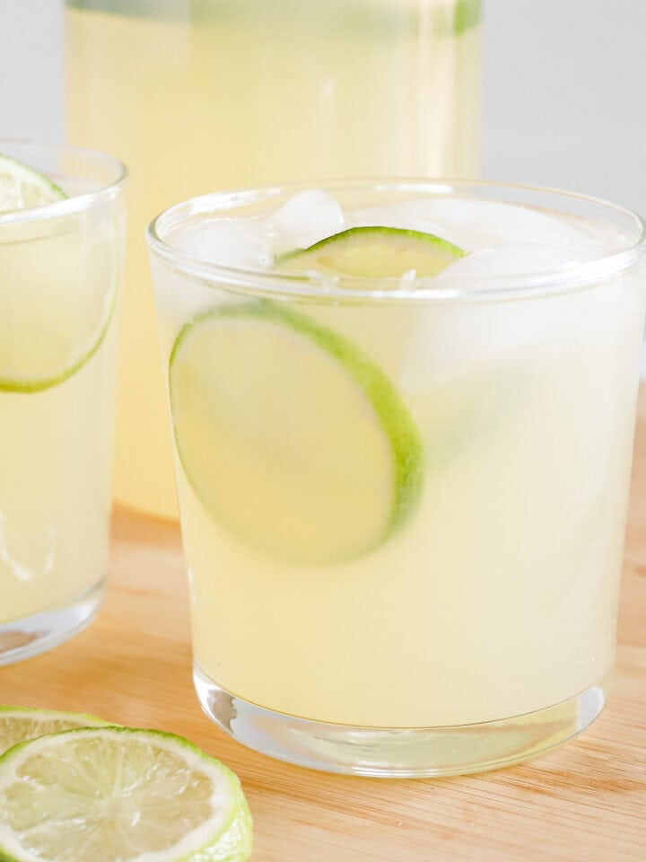 Featured image of homemade limeade on ice.