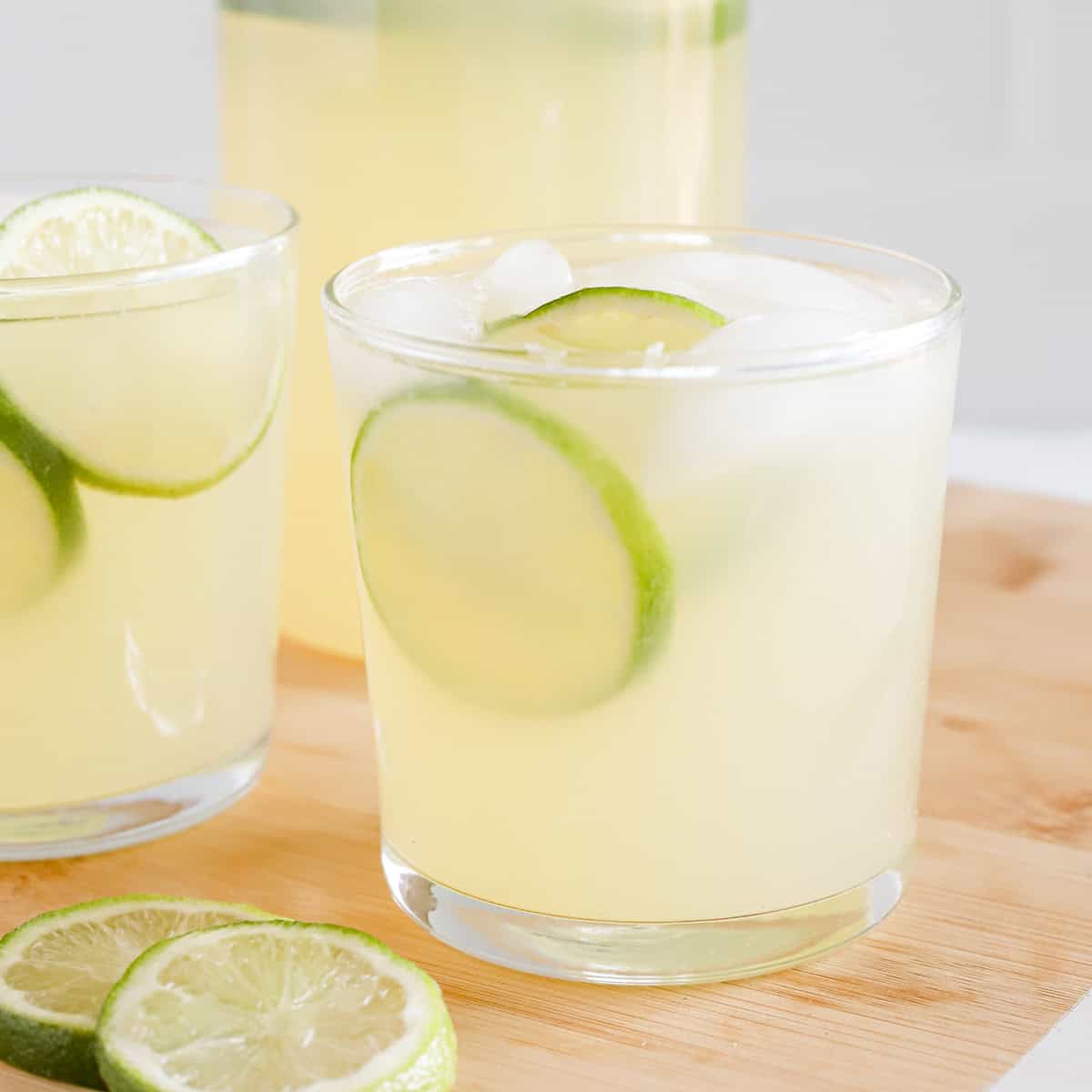 Featured image of homemade limeade on ice.